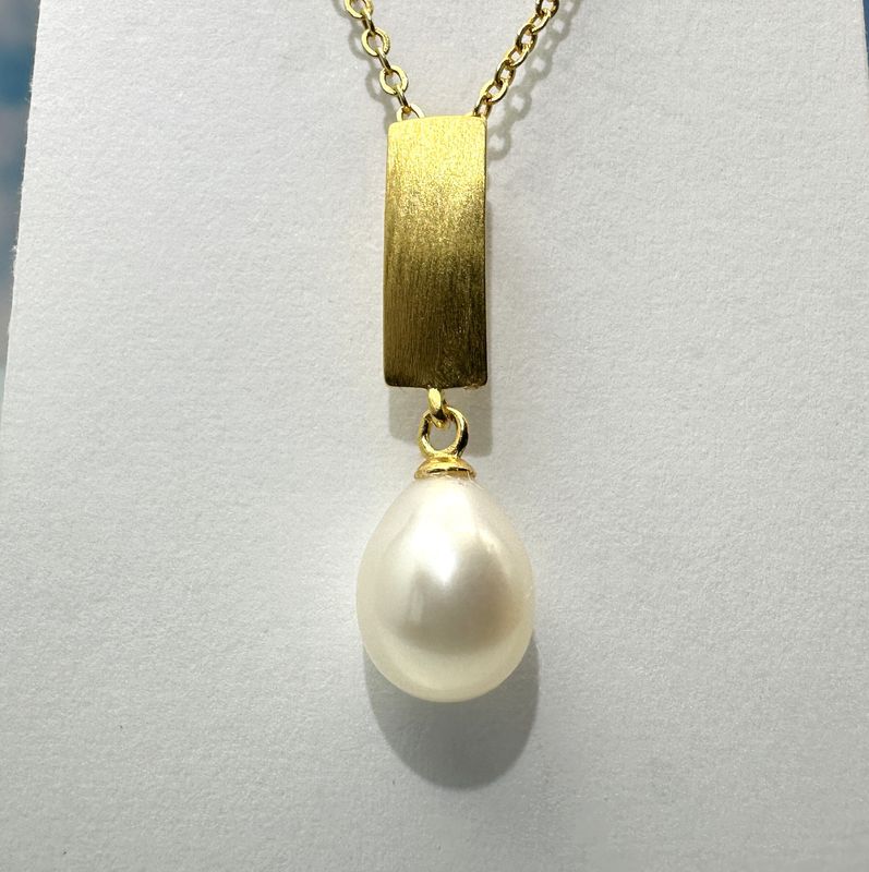 Pendant pearl 925 silver 18 ct. gold platet