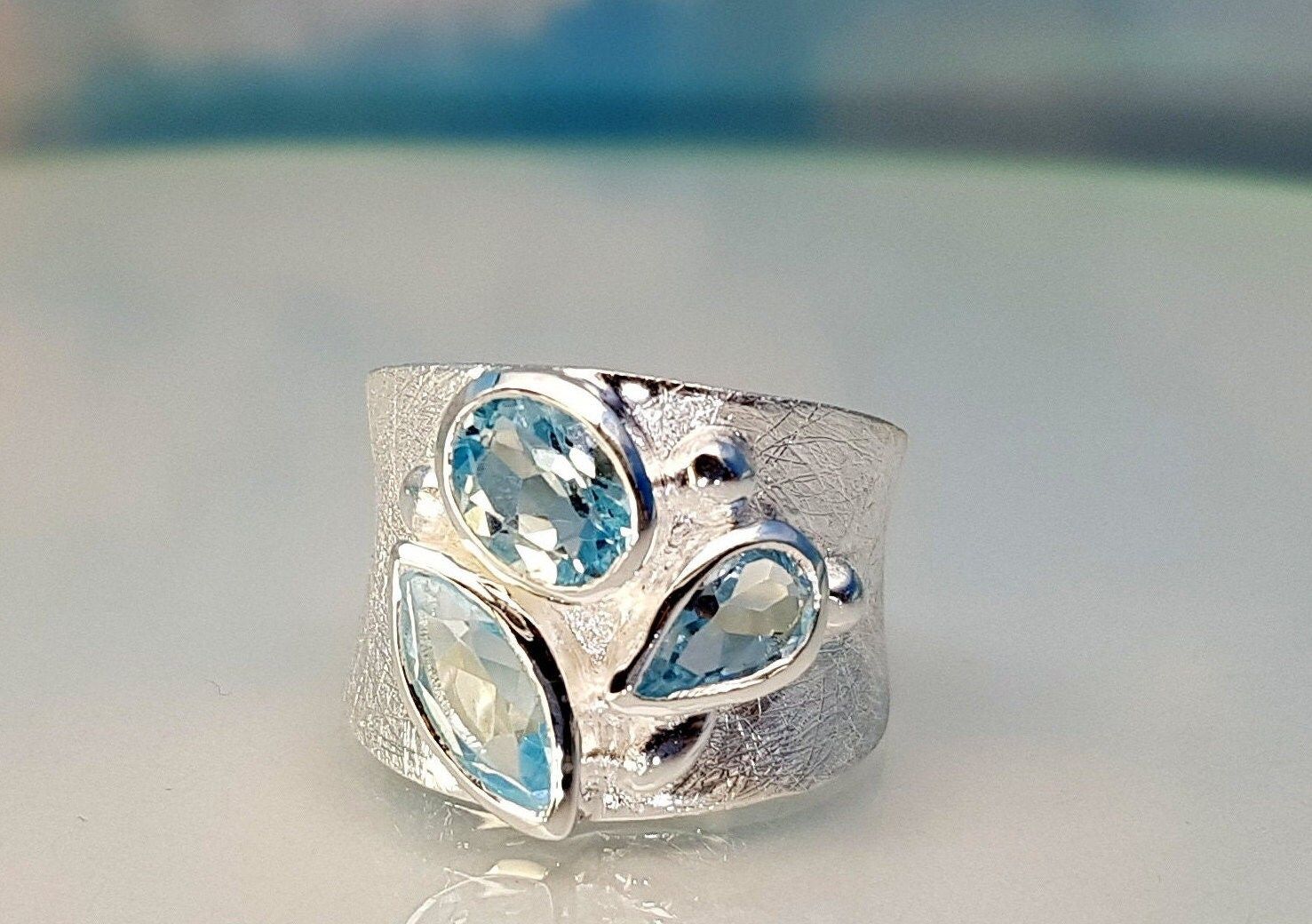 Ring topaz 925 silver