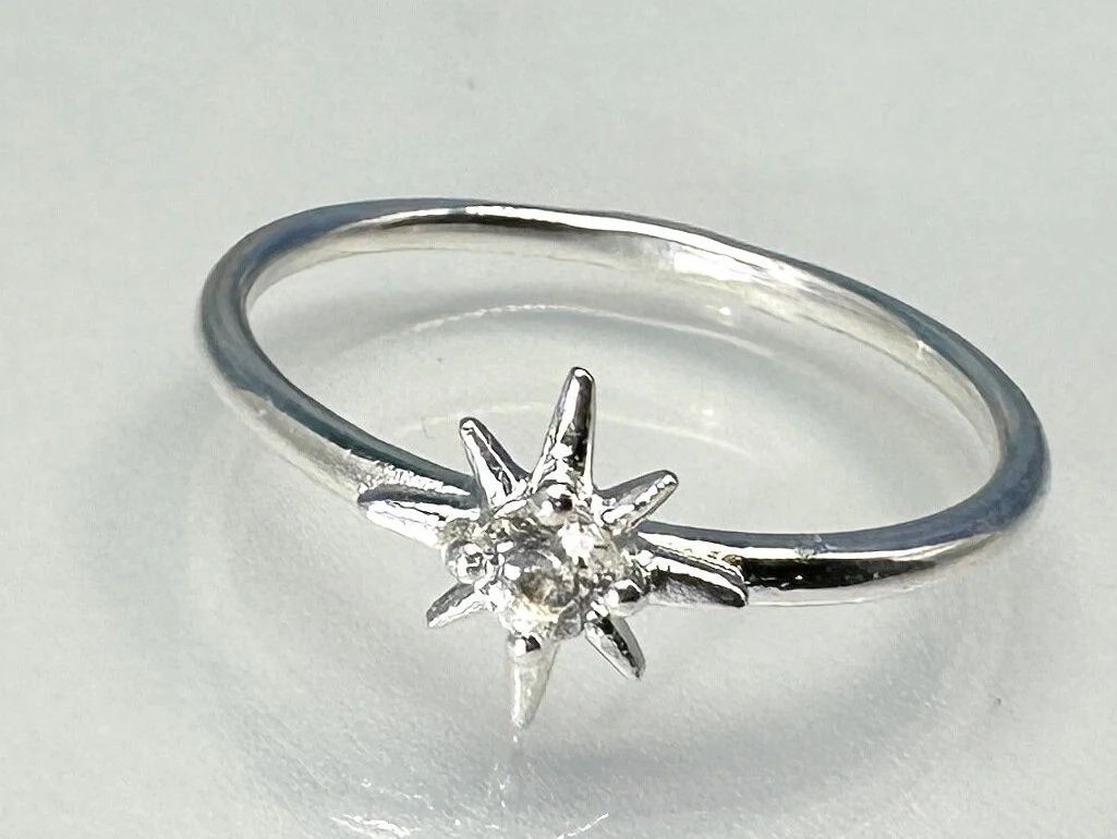 Ring white topaz 925 silver