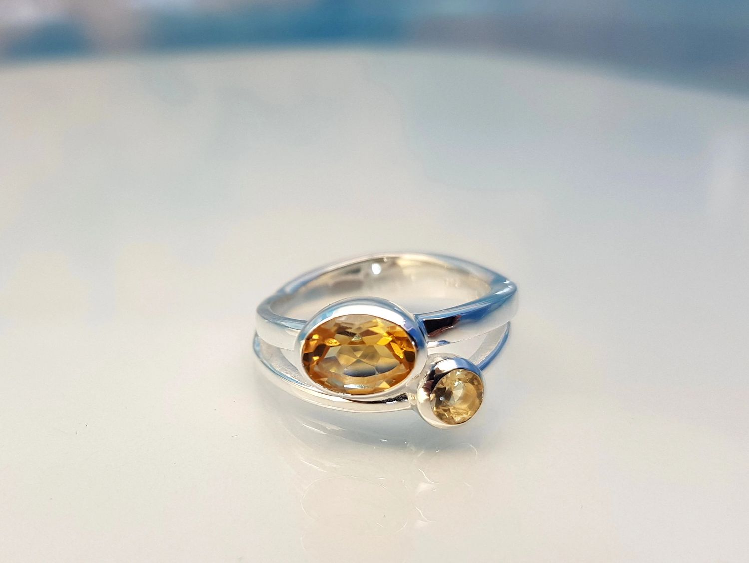 Ring citrine silver