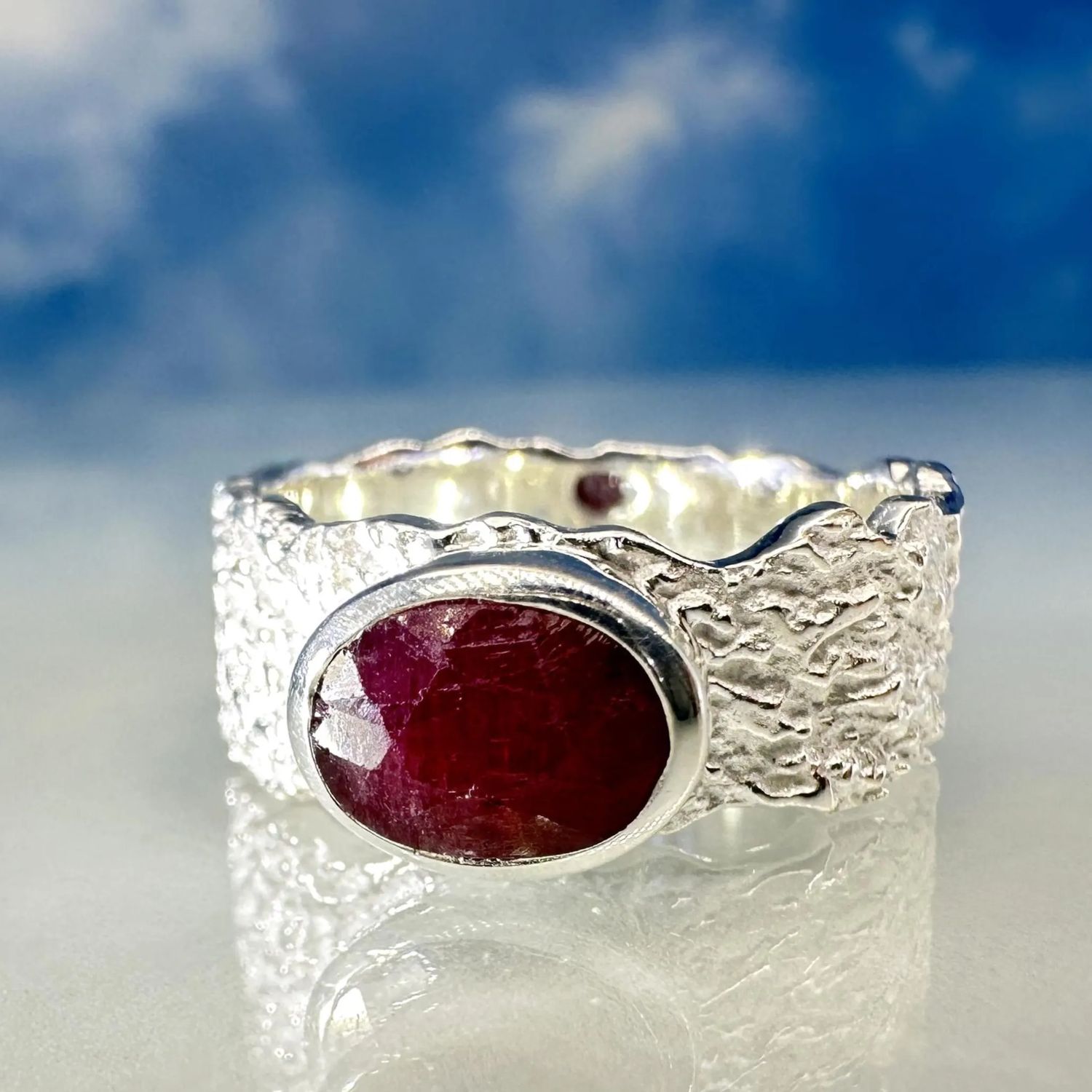 Ring ruby 925 silver