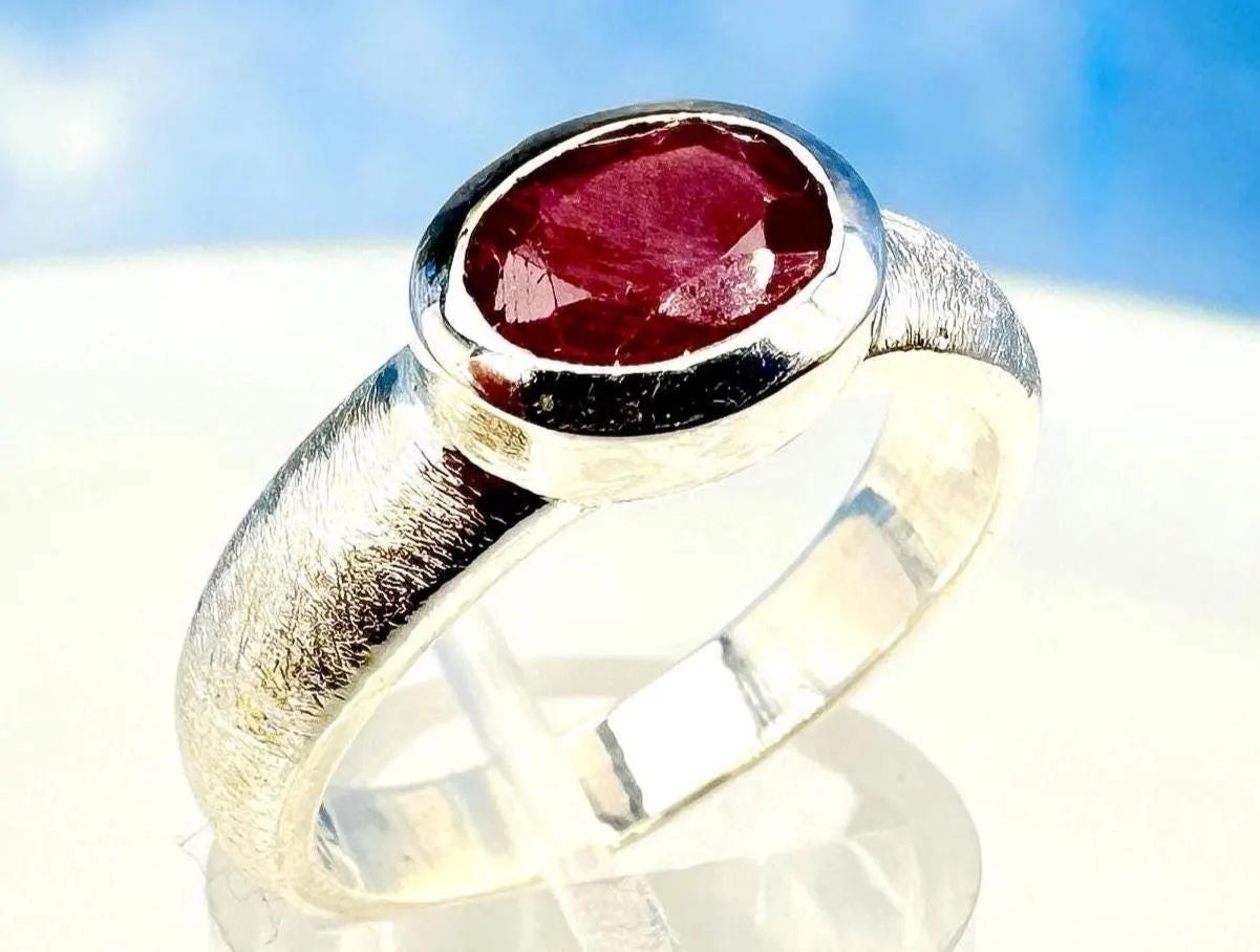 Ring ruby 925 silver