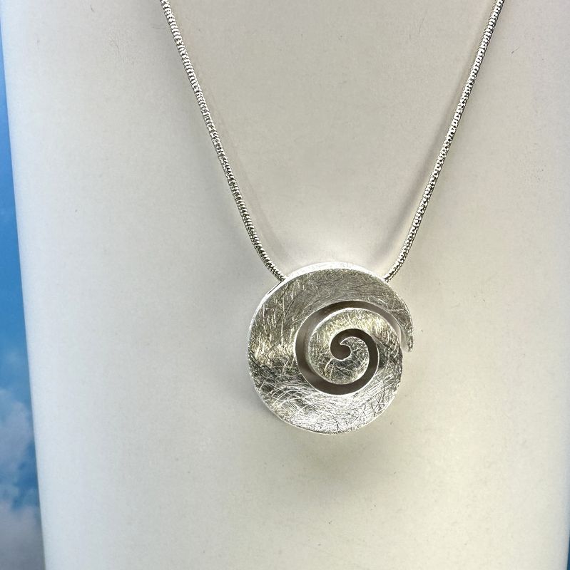 Pendant with a circular spiral made from 925 Sterling silver