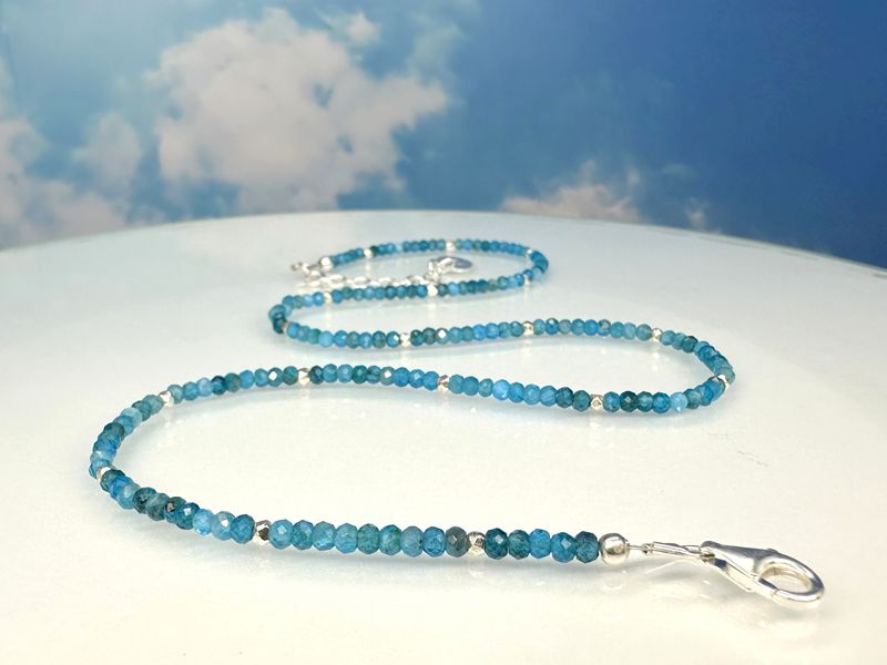 Necklace apatite 925 sterling silver