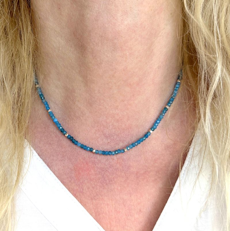 Necklace apatite 925 sterling silver