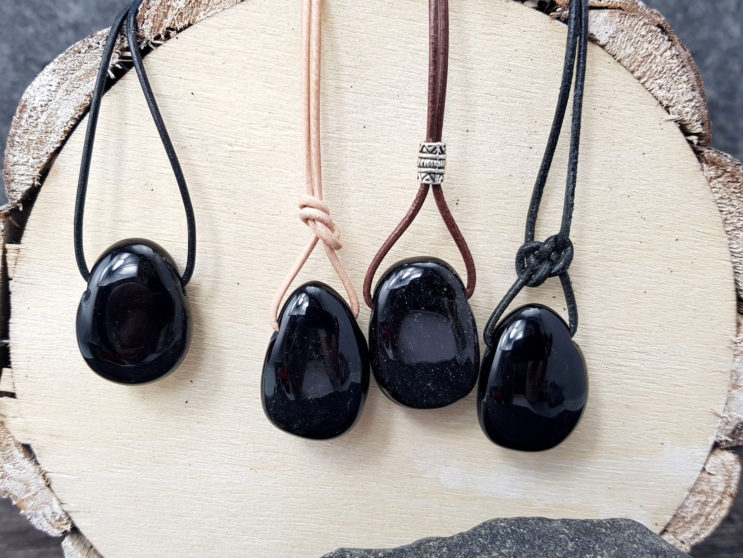 Silver lustre obsidian tumbled stone