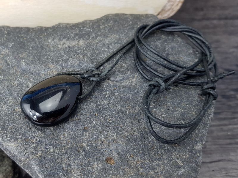 Silver lustre obsidian tumbled stone