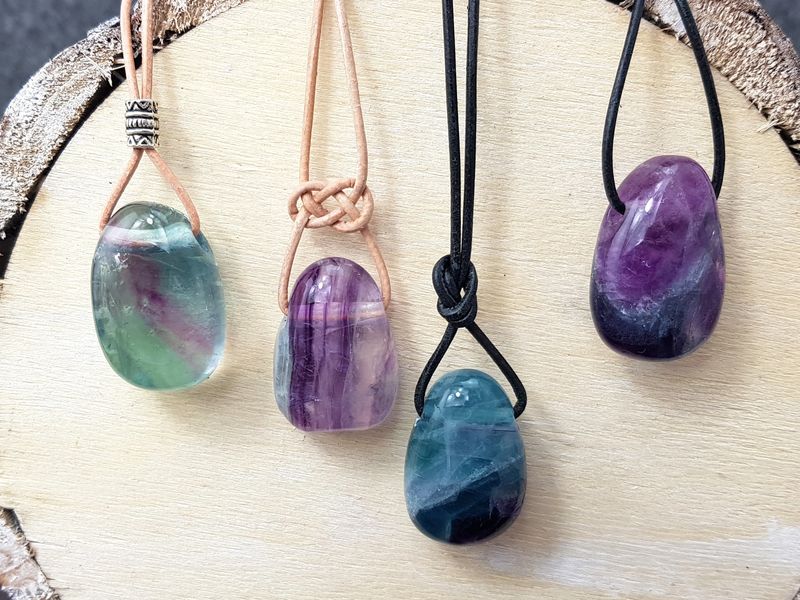 Fluorite tumbled stone