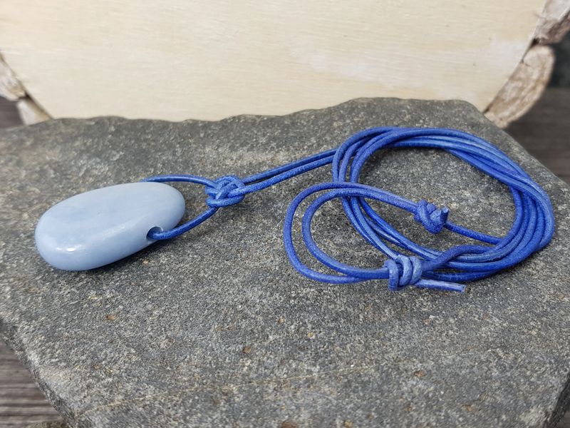 Angelite anhydrite tumbled stone