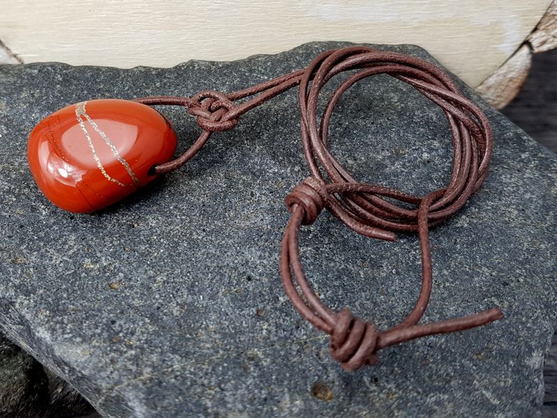 Red jasper tumbled stone
