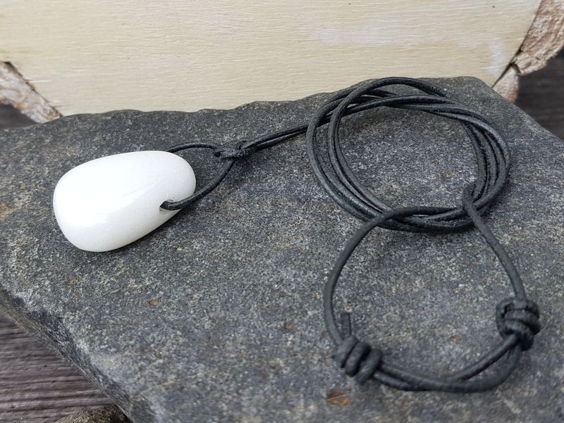 White jade tumbled stone