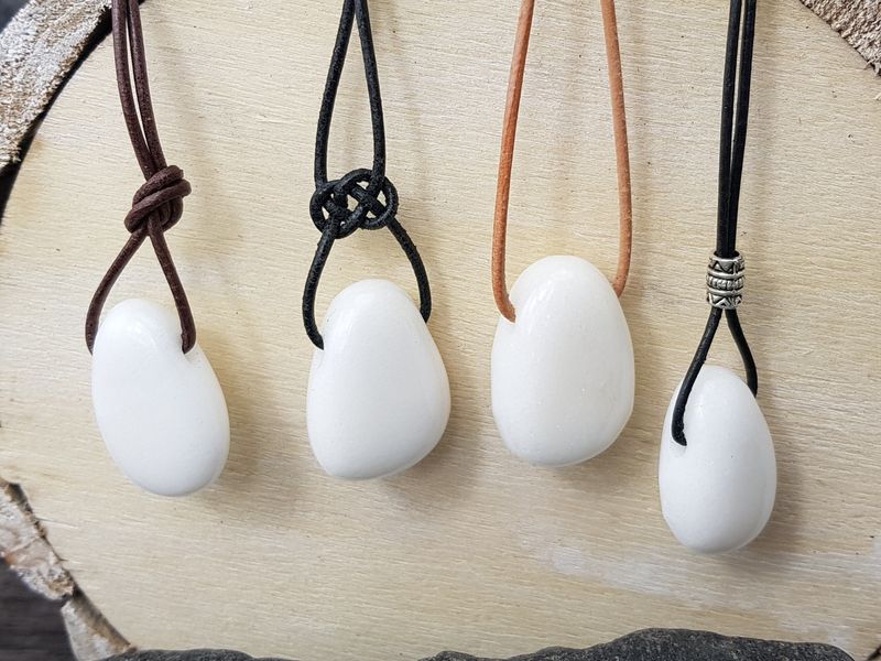White jade tumbled stone