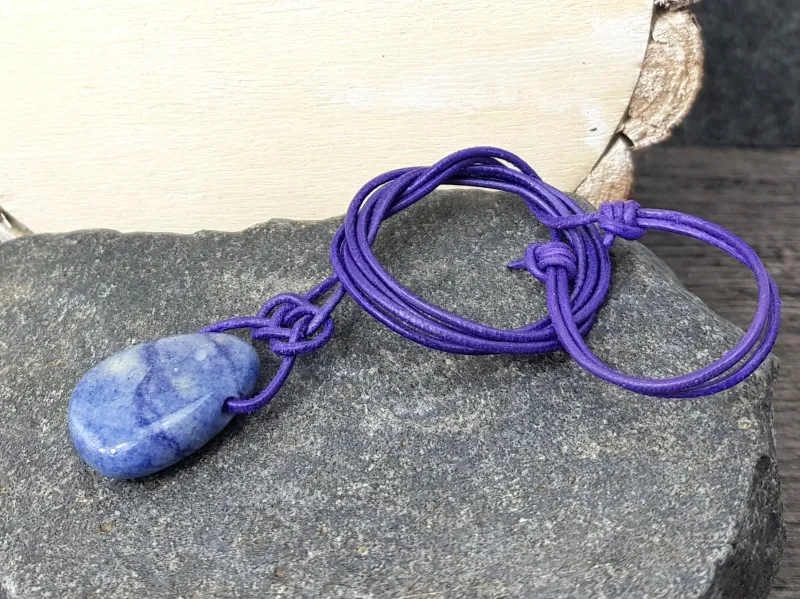 Blue quartz tumbled stone