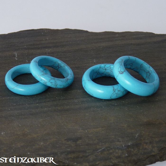 Ring made of turquoise (howlite coloured)