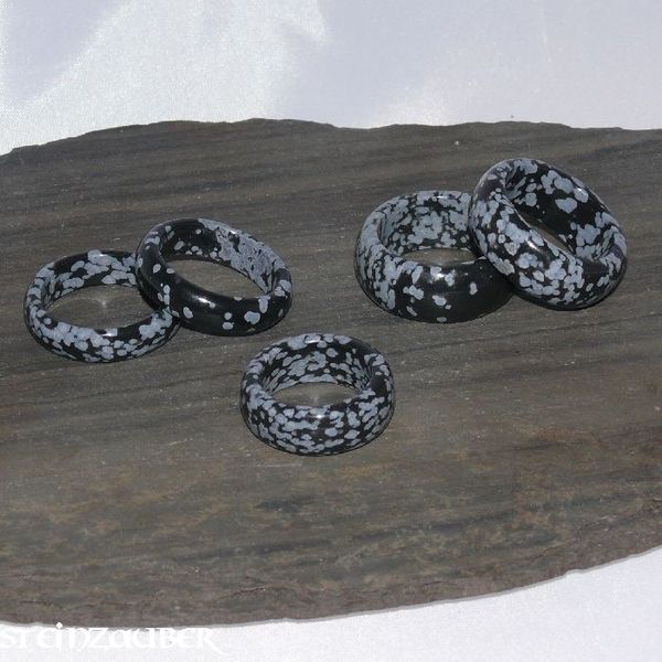 Snowflake obsidian ring