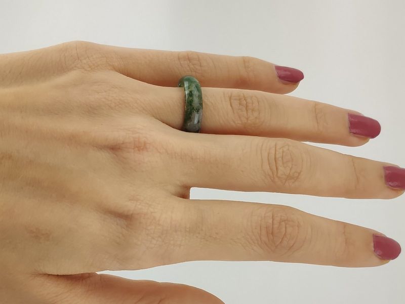 Moss agate ring