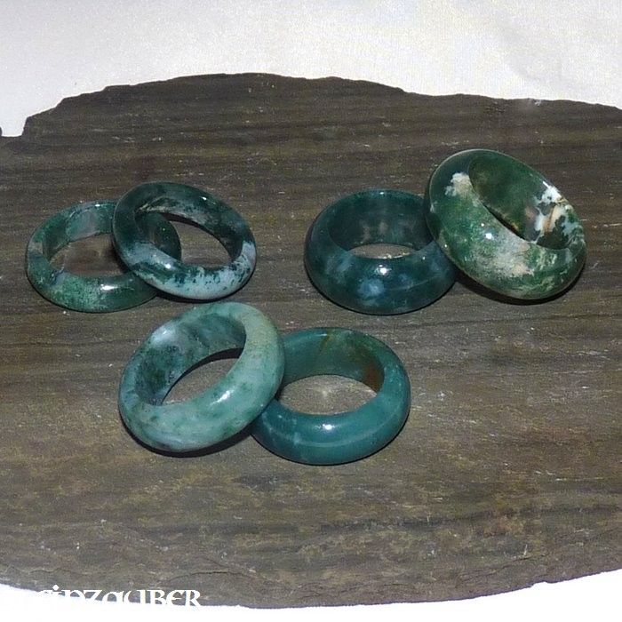 Moss agate ring