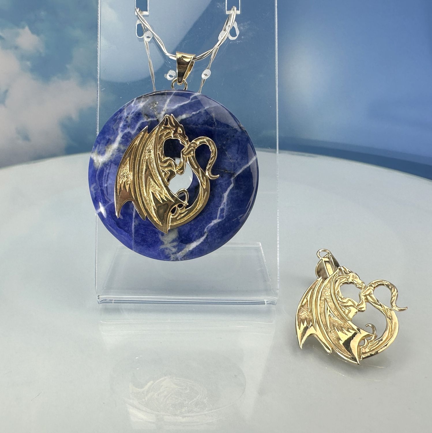 Donut holder dragon copper gold-plated