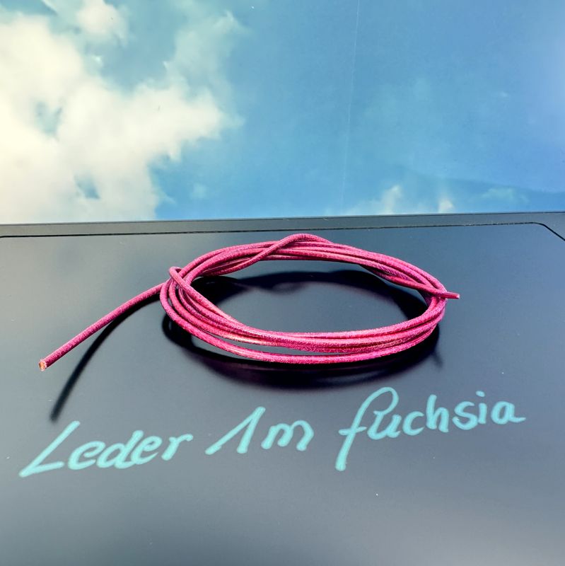 Ribbon made from fine goatskin in fuchsia