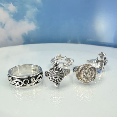 Rings made of 925 silver without gemstones, Steinzauber jewellery