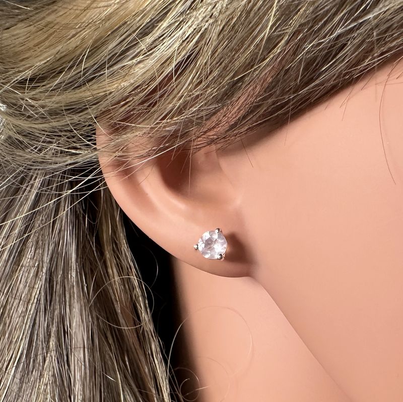Earrings / Stud Earrings Rose Quartz 925 Silver