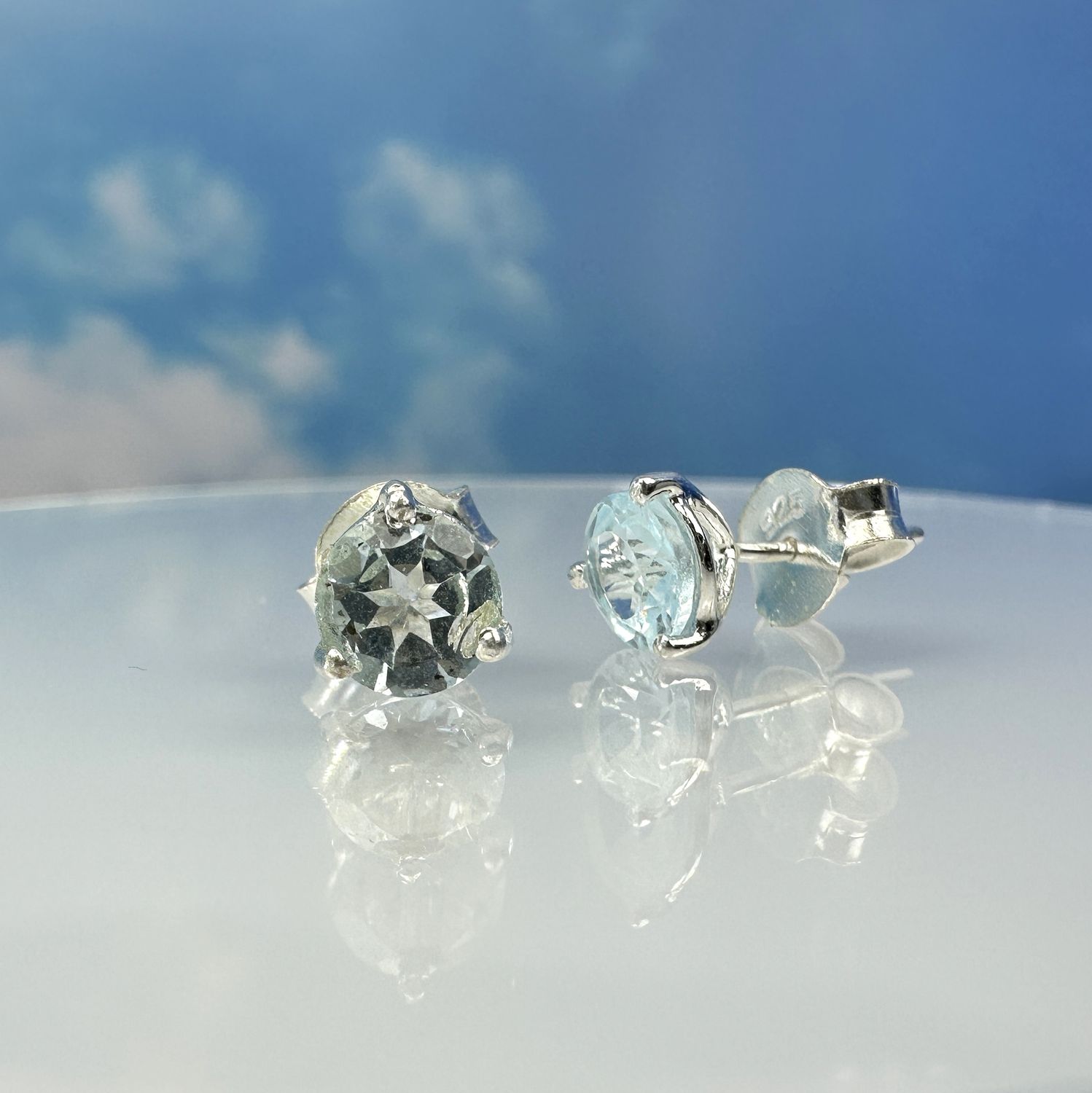 Earrings / Stud Earrings Topaz 925 Silver