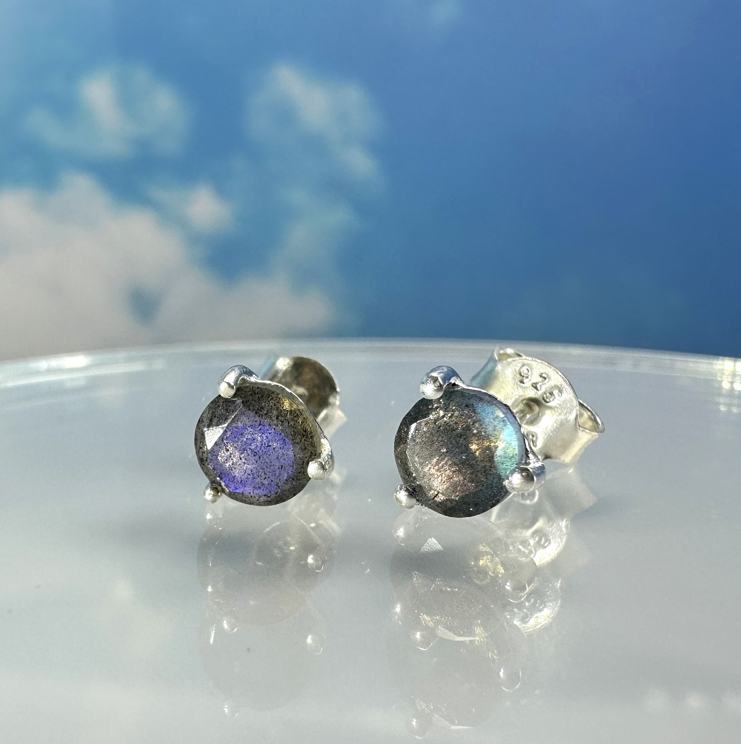 Earrings / Stud Earrings Labradorite 925 Silver