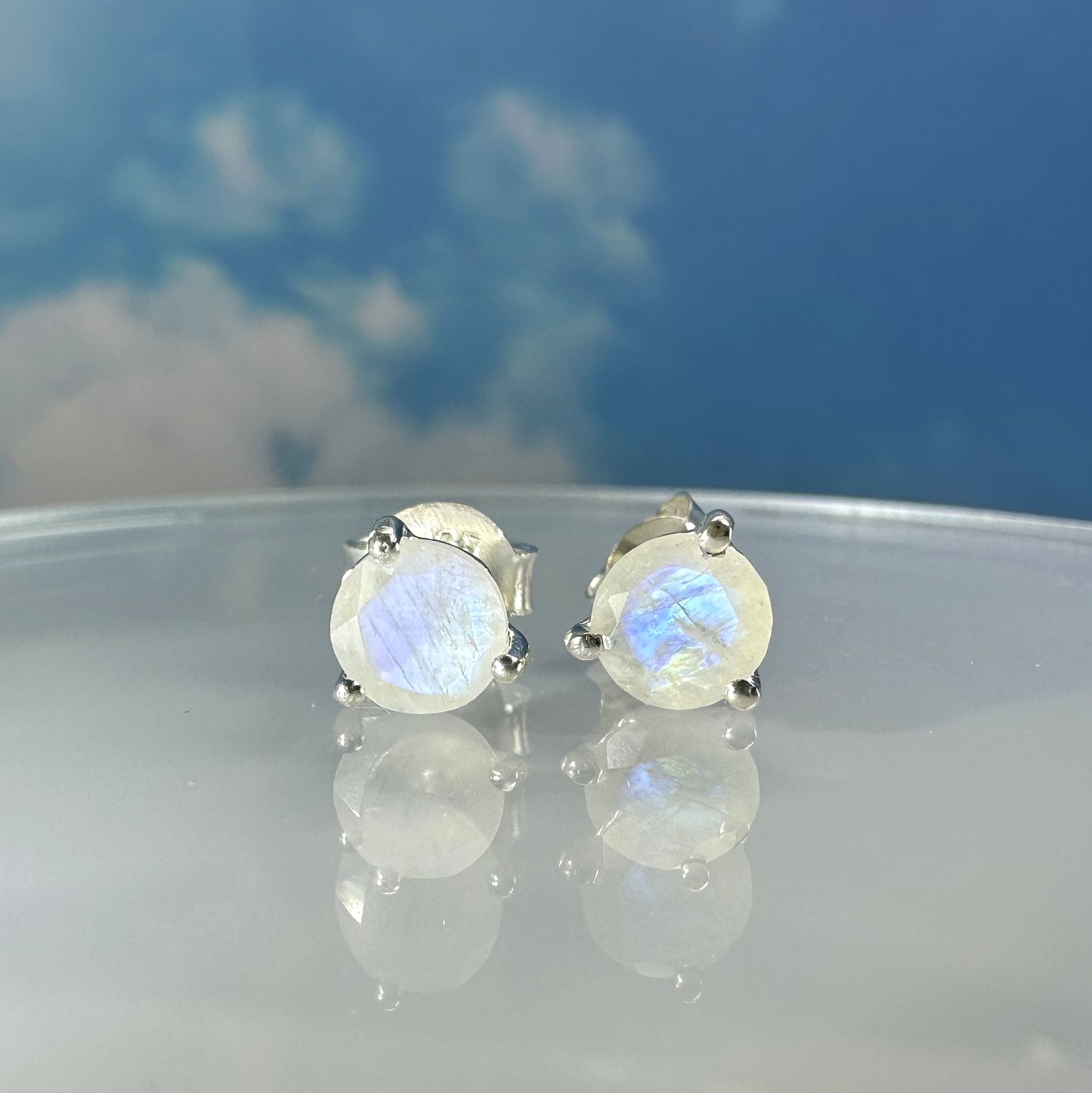 Earrings / Stud Earrings Moonstone 925 Silver