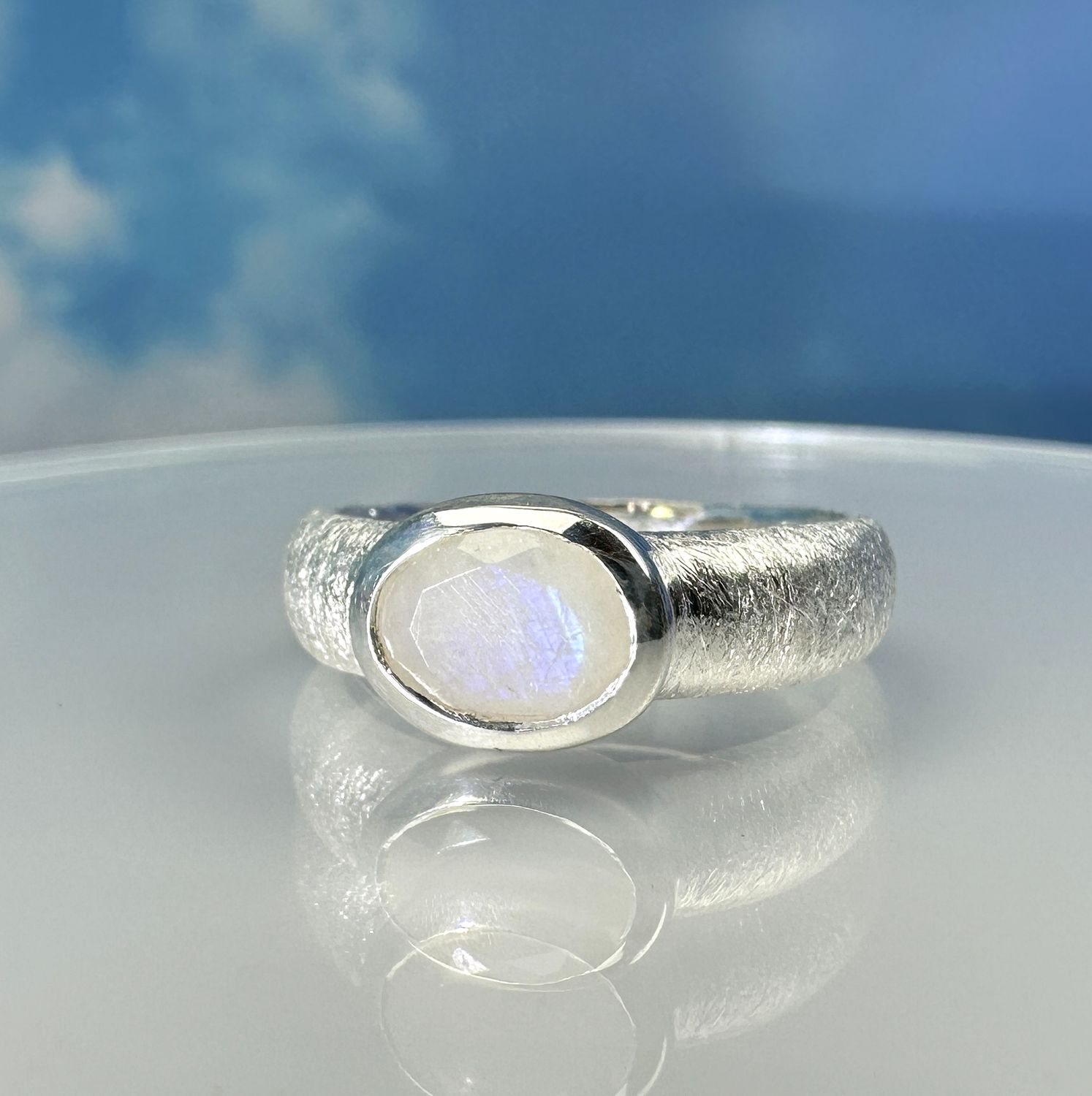 Ring Moonstone / Rainbowmoodnstone 925 Silver