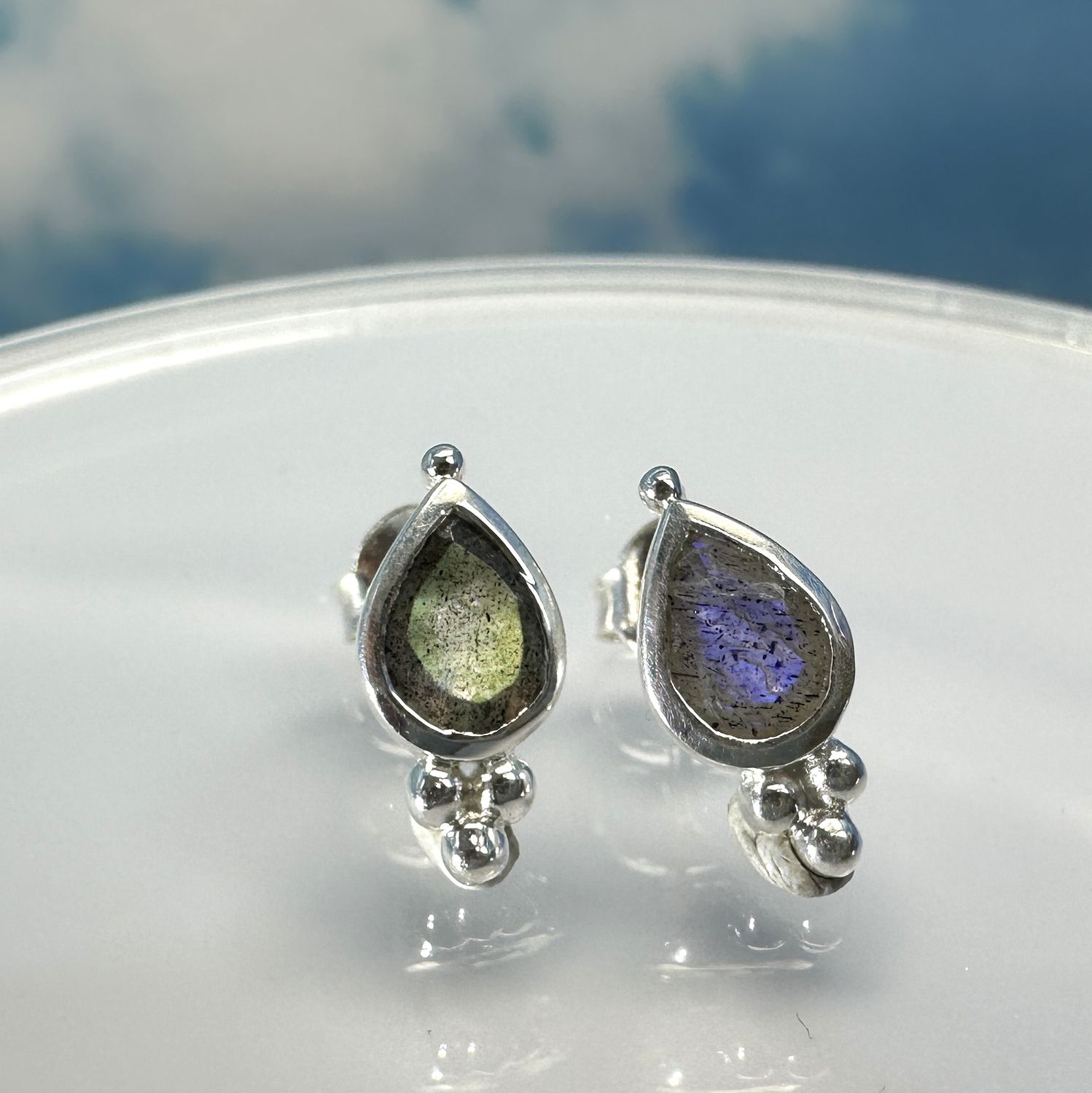Earrings / Stud Earrings Labradorite 925 Silver