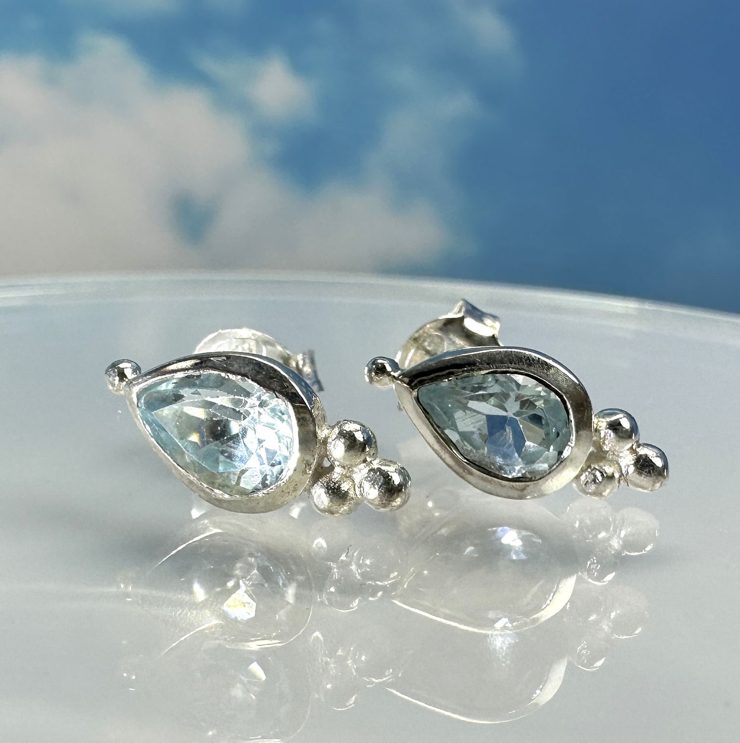 Earrings / Stud Earrings Topaz 925 Silver