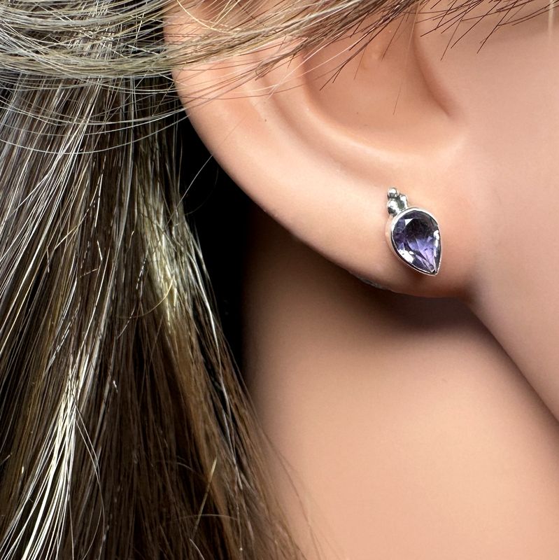 Earrings / Stud Earrings Amethyst 925 Silver