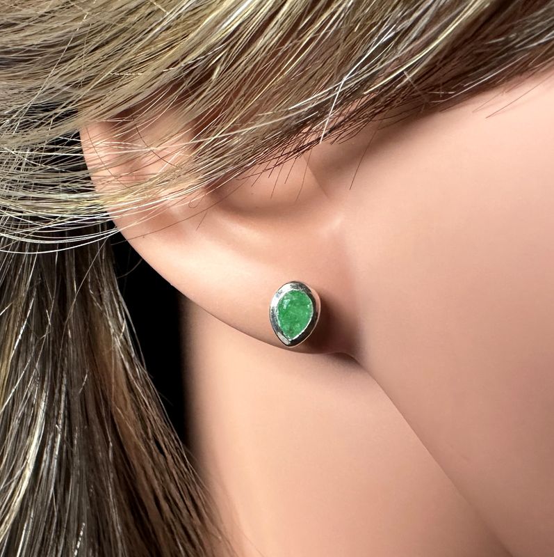 Earrings / Stud Earrings Green Agate 925 Silver