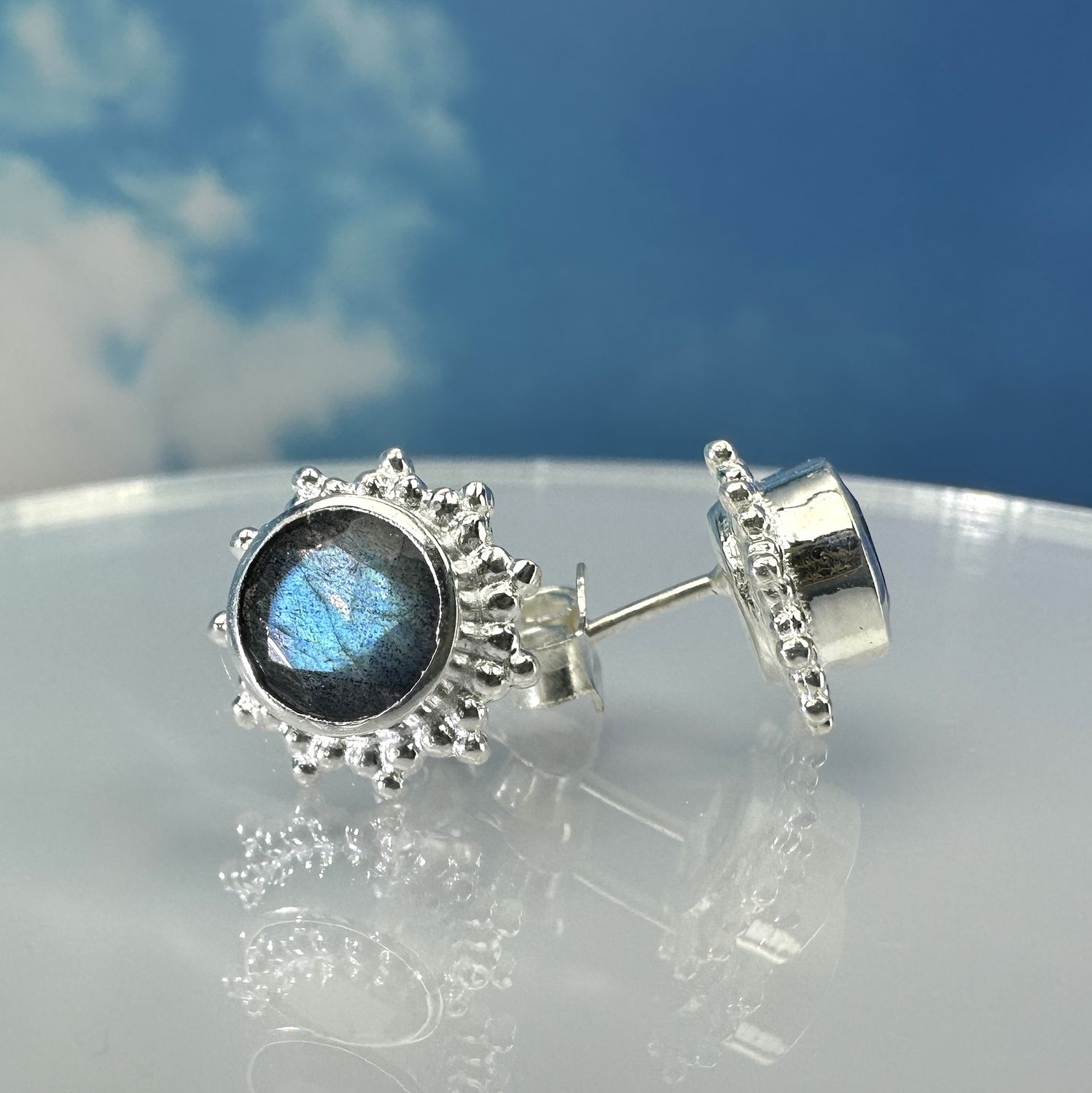 Earrings / Stud Earrings Labradorite 925 Silver