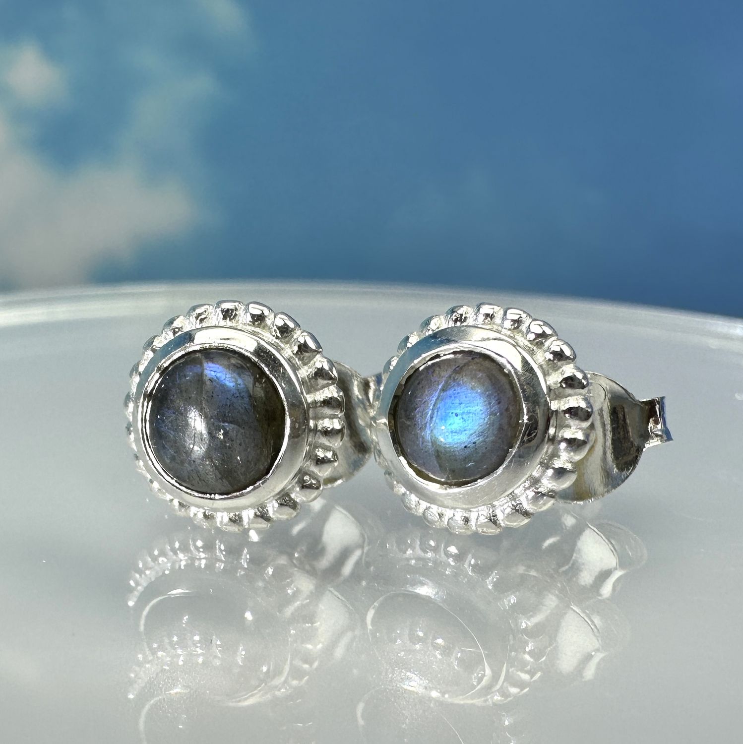 Earrings / Stud Earrings Labradorite 925 Silver