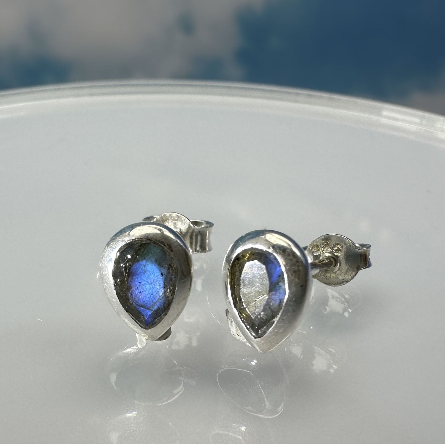 Earrings / Stud Earrings Labradorite 925 Silver