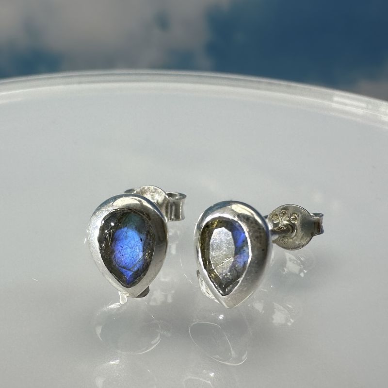 Earrings / Stud Earrings Labradorite 925 Silver