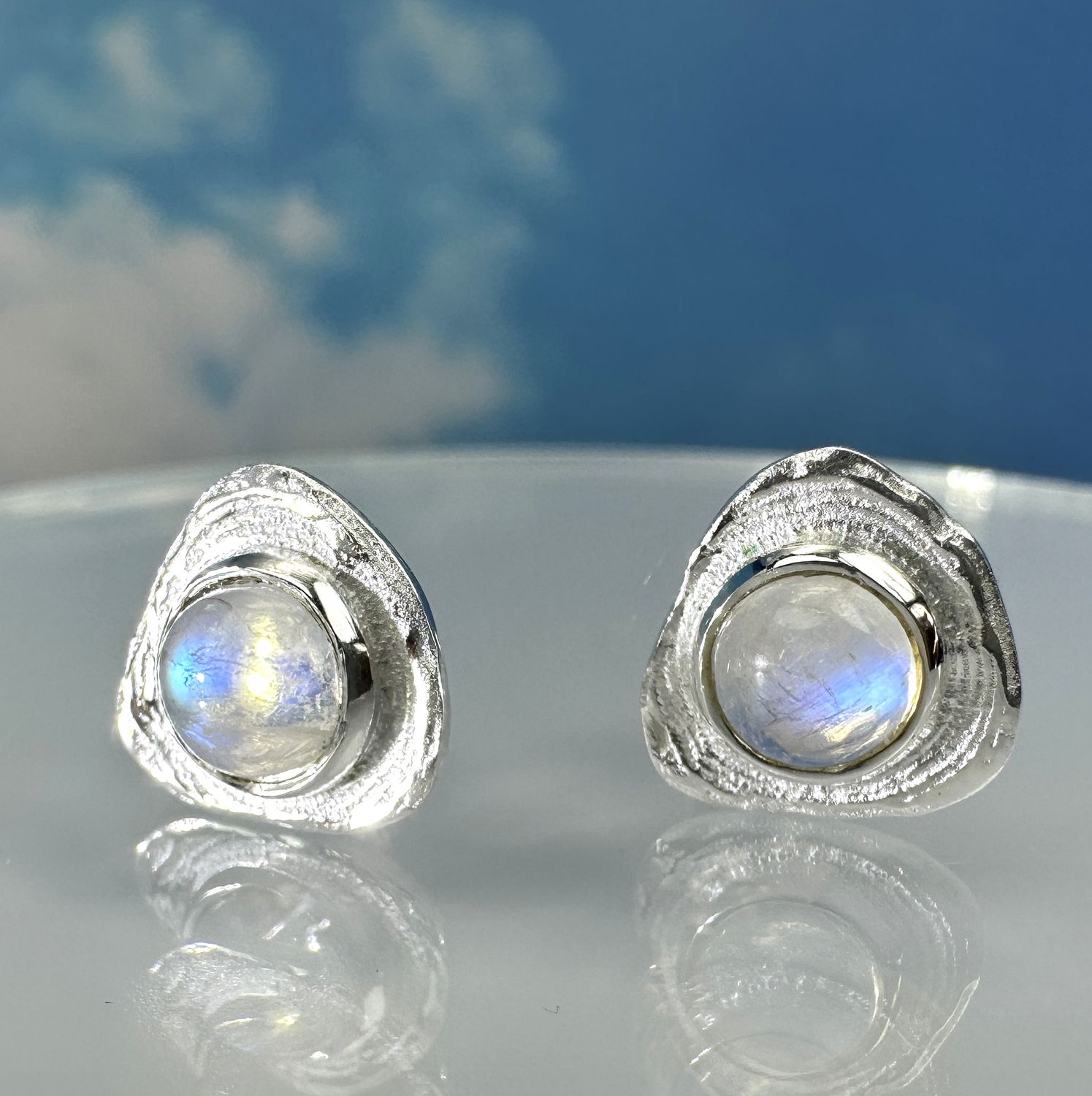 Earrings / Stud Earrings Moonstone 925 Silver