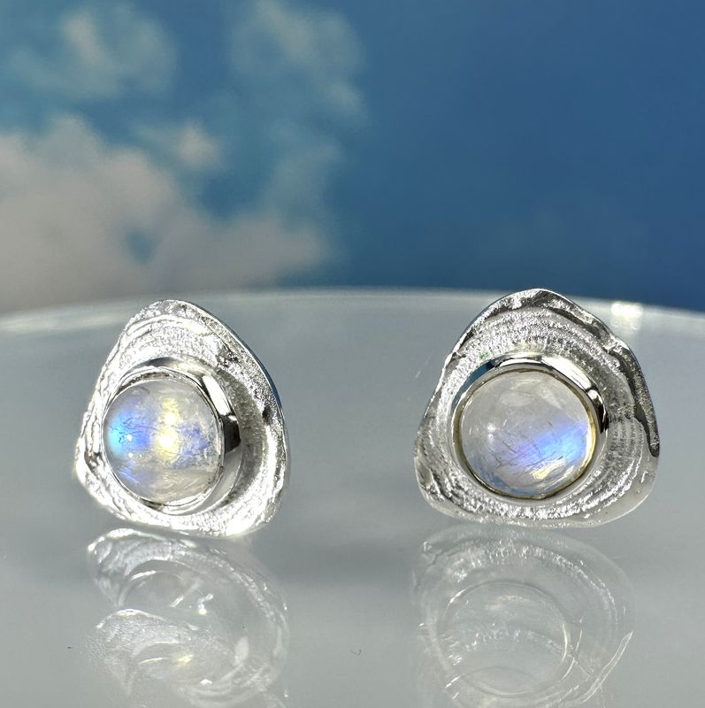 Earrings / Stud Earrings Moonstone 925 Silver