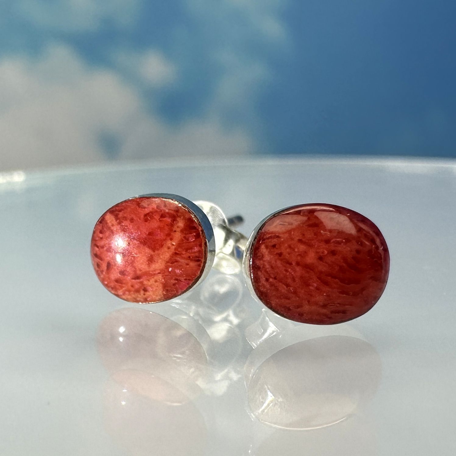 Earrings / Stud Earrings Coral 925 Silver