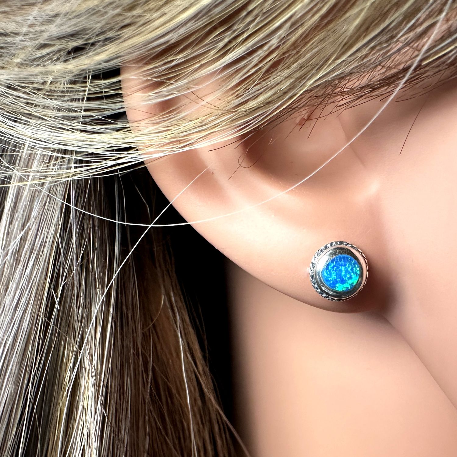 Earrings opal 925 silver