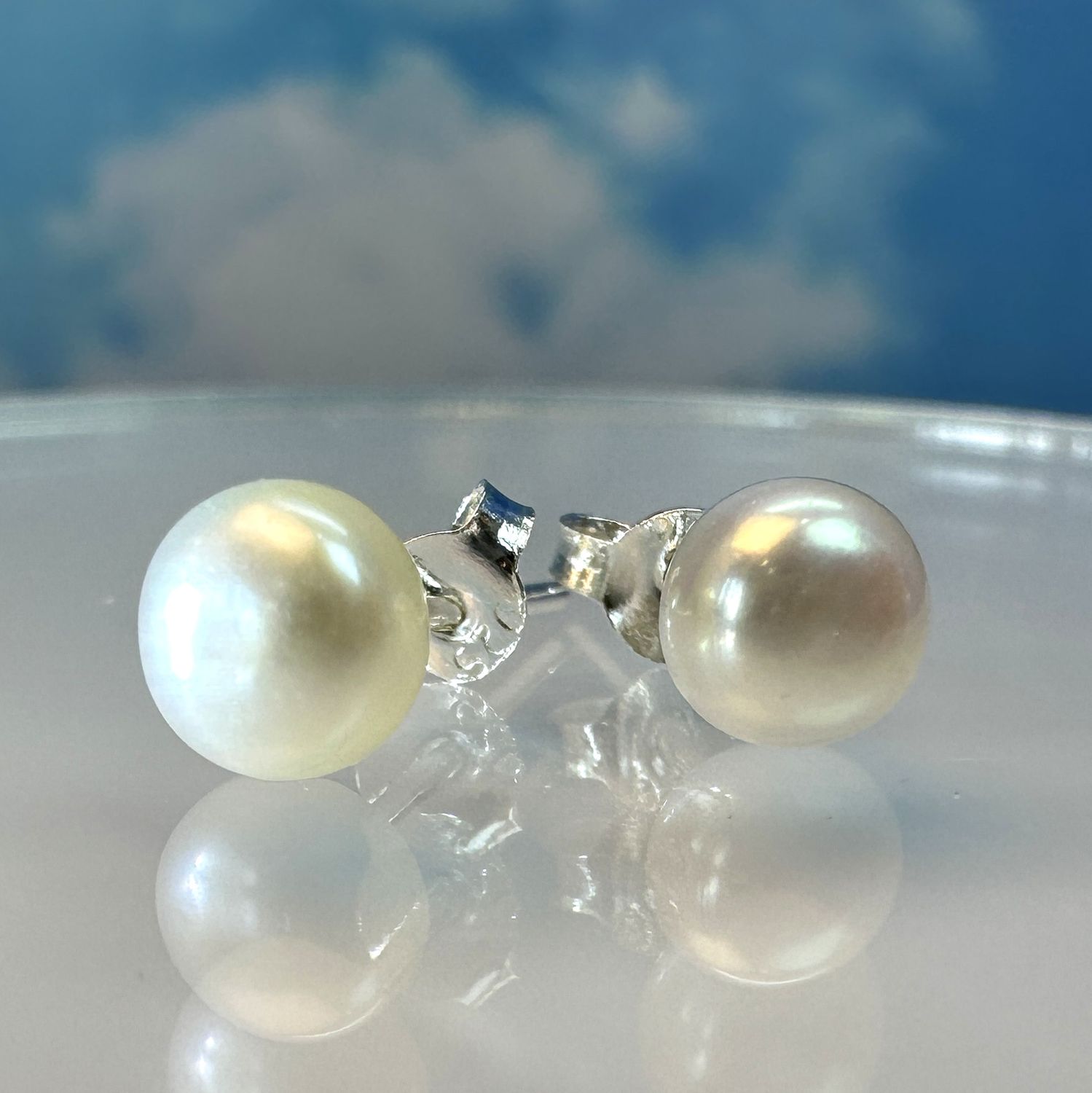 Earrings with real pearls 925 silver