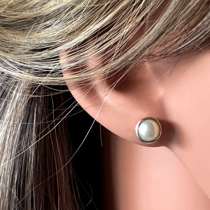 Earrings With Real Pearls, 925 Silver