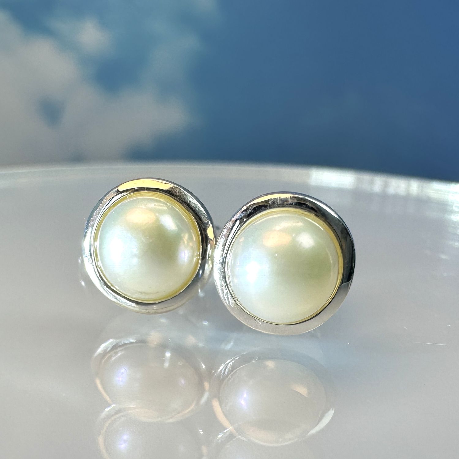 Earrings With Real Pearls, 925 Silver