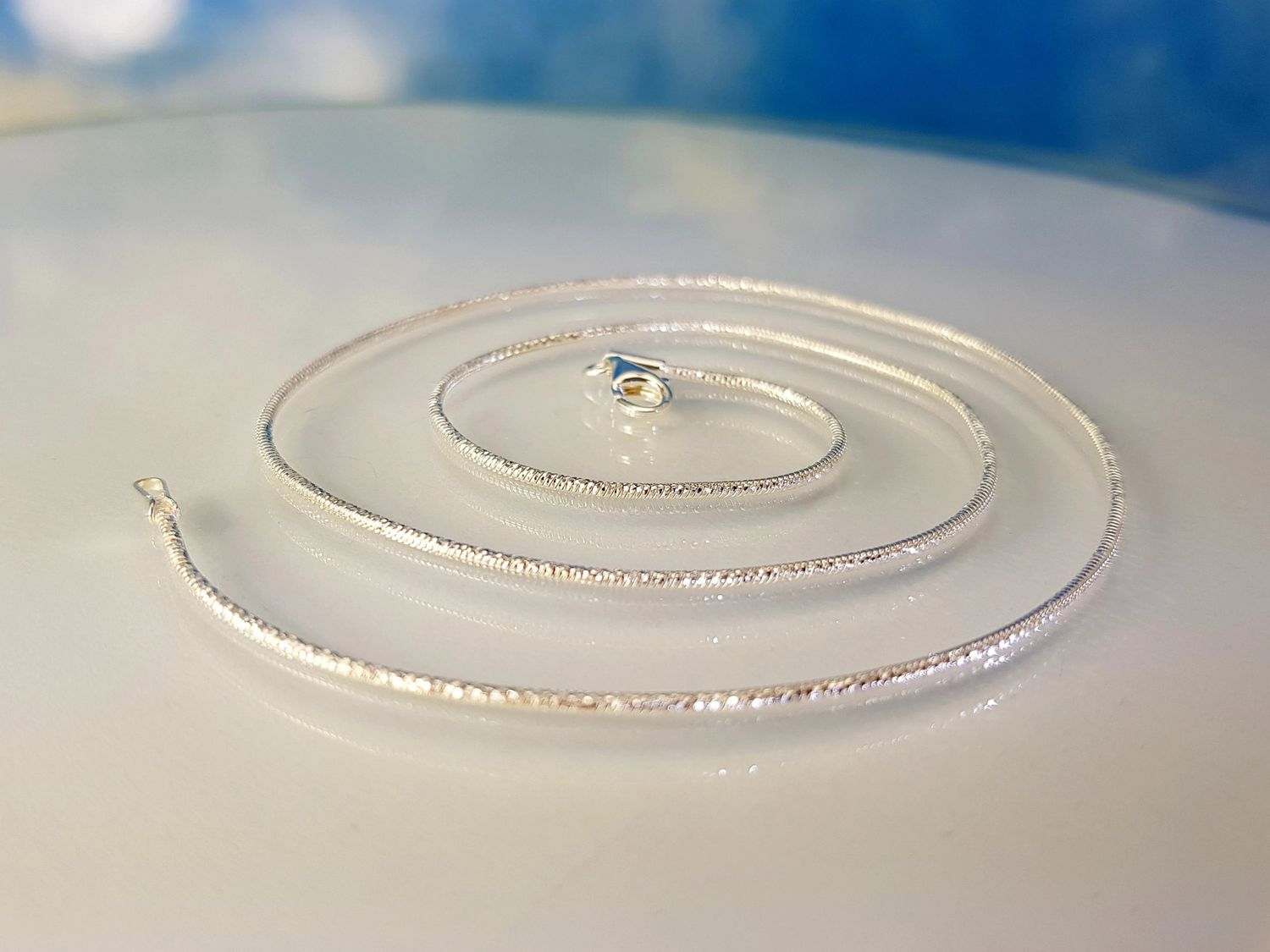 Faceted necklace chain in 925 sterling silver various lengths