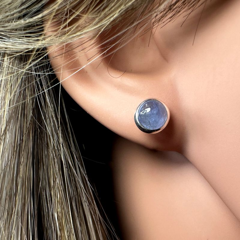 Earrings / Stud Earrings genuine, natural Tanzanite 925 Silver