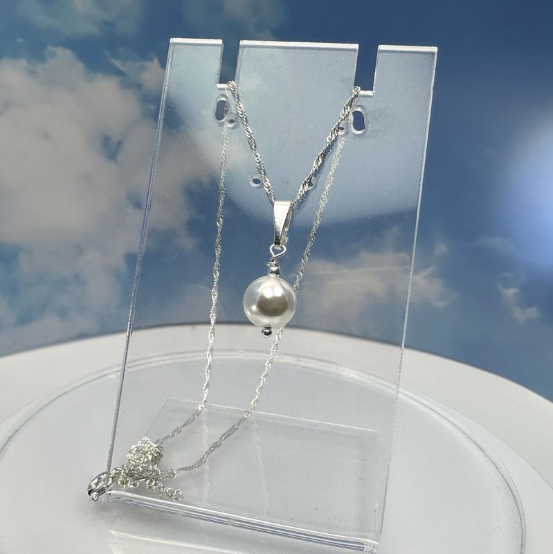 
Necklace with pearl pendant white 925 silver