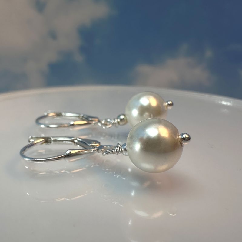 Earrings pearl 18 ct gold plated