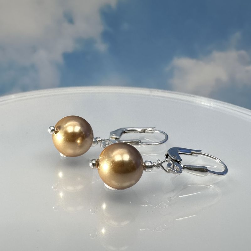 Earrings pearl 18 ct gold plated