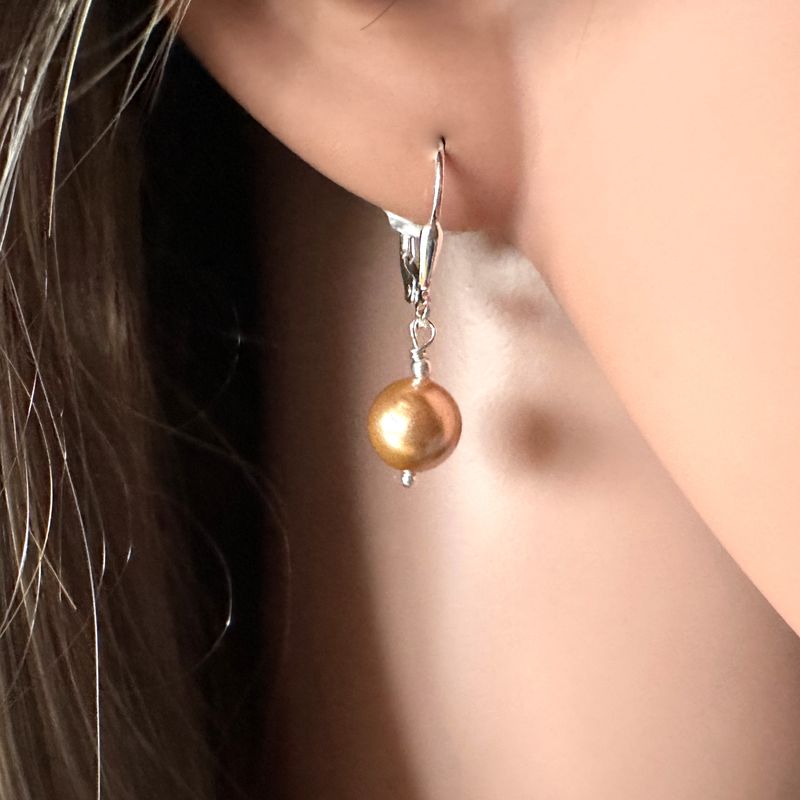 Earrings pearl 18 ct gold plated